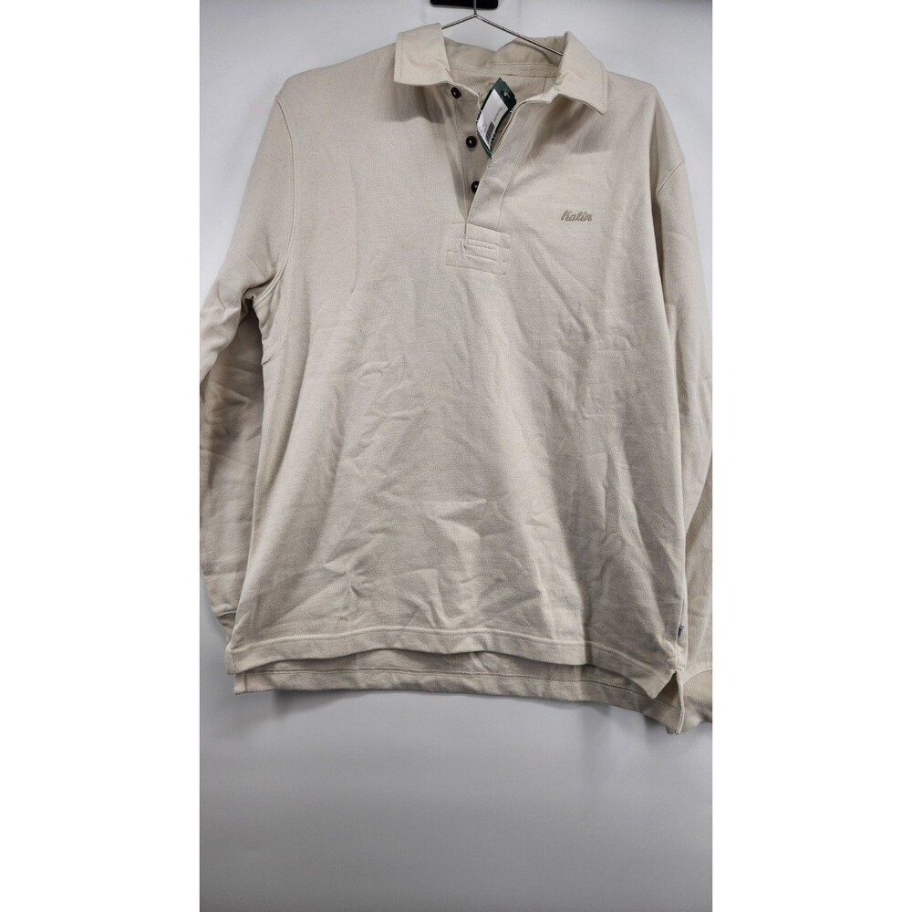Katin‎ Mens S Beige Ronan Polo 100% Cotton Heavyweight Jersey Shirt Canvas NWT